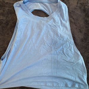 Royal blue cropped Lululemon tank top